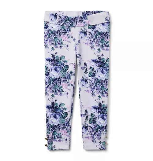 Floral Button Cuff Ponte Pant